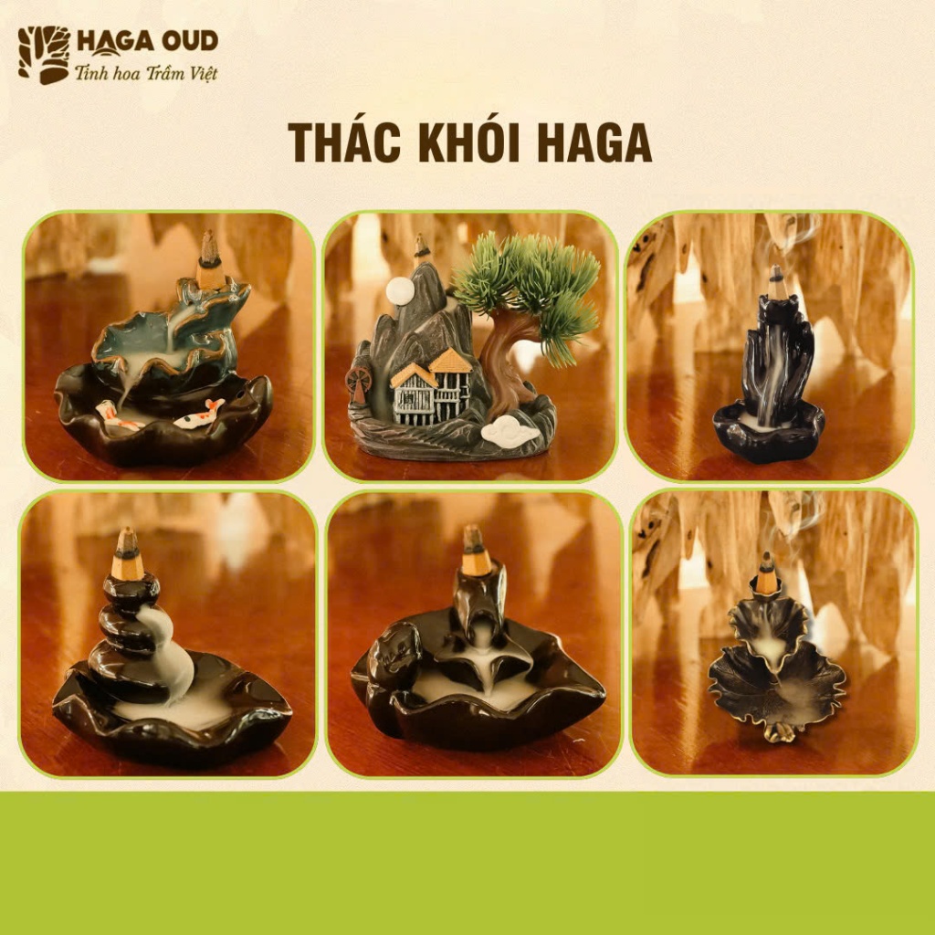 Ảnh Thác khói xông trầm hương HAGA, xông trầm nụ tỏa khói huyền ảo - Nhiều mẫu mã 1