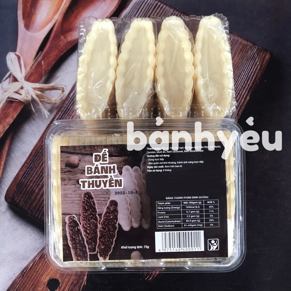 Đế Bánh Thuyền Hộp 60 Cái/ Đế vỏ làm bánh thuyền hạt - NL81