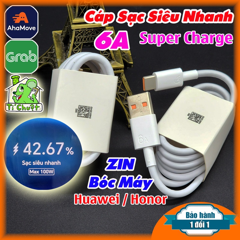 [Chính Hãng-Ảnh Thật] Cáp Sạc Siêu Nhanh 6A Huawei Honor SuperCharge Lõi Màu Cam ZIN Bóc Máy | BigBuy360 - bigbuy360.vn