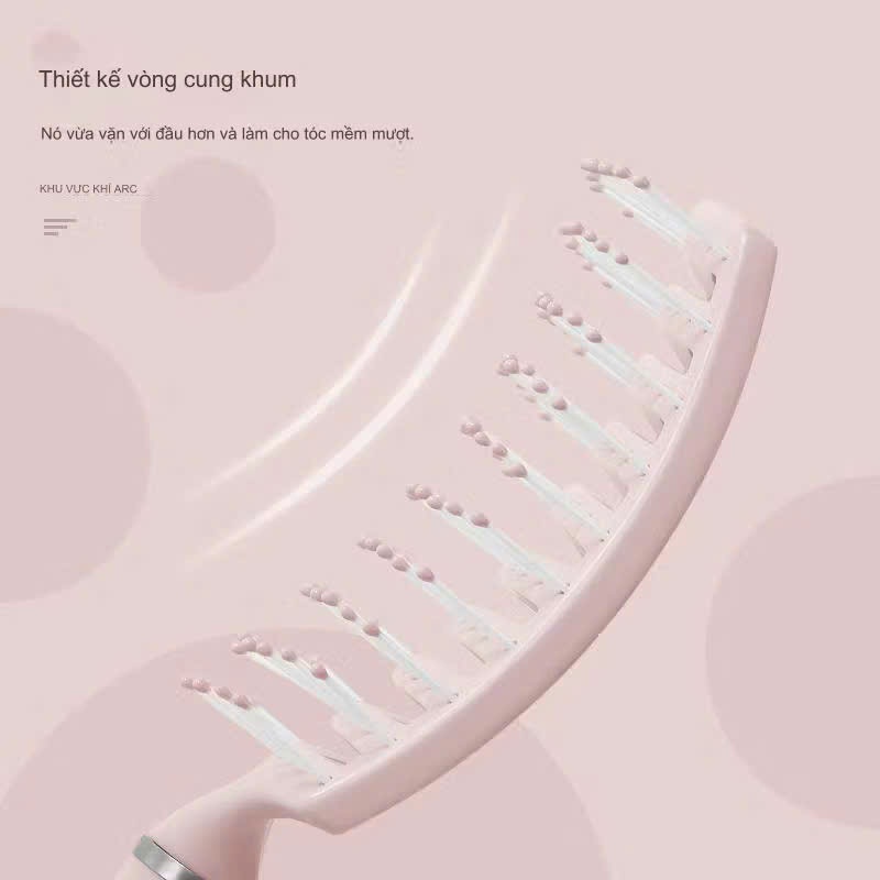 Lược Bán Nguyệt Giảm Gãy Rụng Giúp Lưu Thông Máu,Lược Chải Tóc Massage Chất Liệu Nhựa An Toàn - LƯỢC CHẢI TÓC THOÁNG KHÍ