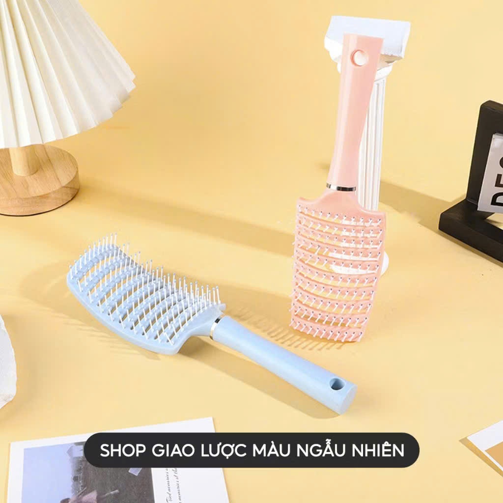 Lược Bán Nguyệt Giảm Gãy Rụng Giúp Lưu Thông Máu,Lược Chải Tóc Massage Chất Liệu Nhựa An Toàn - LƯỢC CHẢI TÓC THOÁNG KHÍ