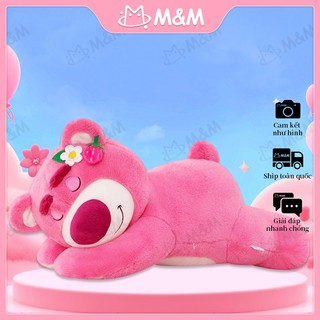 Gấu bông Lotso dâu nằm ngủ đáng yêu