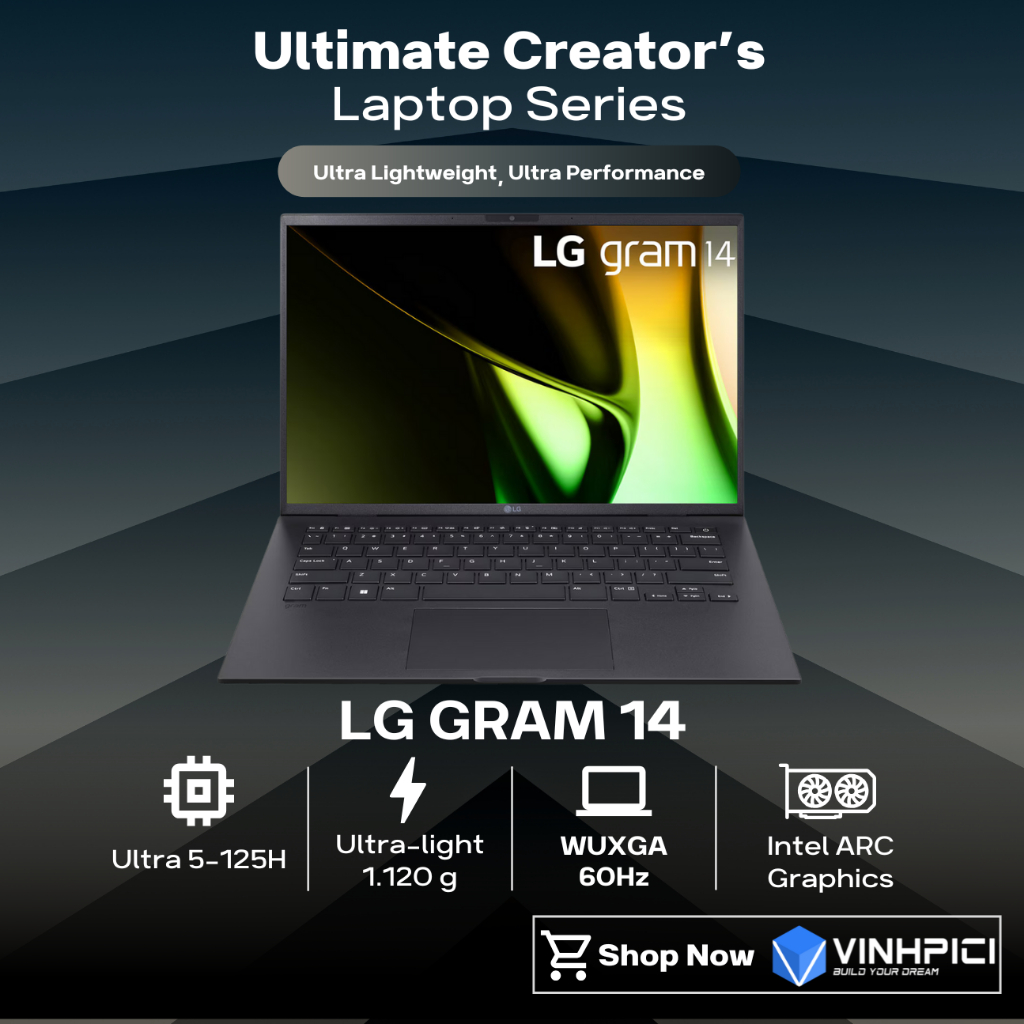 Laptop LG Gram 14 14Z90S-G.AH55A5 (Ultra5-125H/ Ram 16GB/ Intel ARC ...