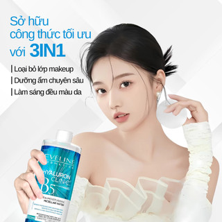 [LIVE] Nước Tẩy Trang Eveline Hyaluron Clinic B5 Ultra Moisturising Micellar Water Dưỡng Ẩm Cho Da 500ml