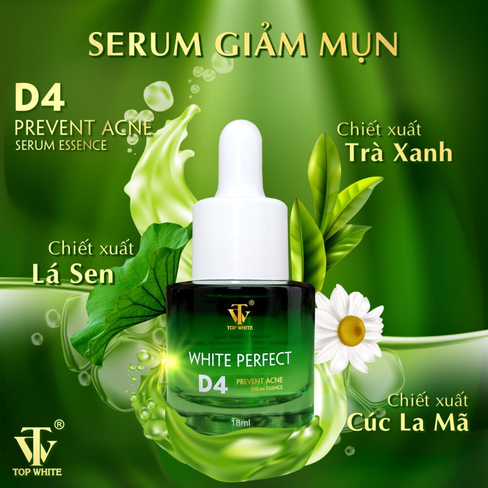 Serum giảm mụn Top White- White Perfect D4 Prevent Acne Serum Essence
