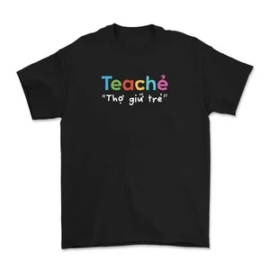 Áo thun nam nữ in chữ TEACHER THỢ GIỮ TRẺ áo phông chất liệu cotton thoáng mát mềm mịn dành cho mùa hè TA252