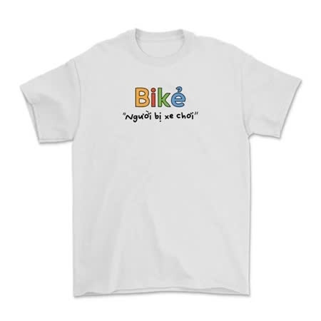 Áo thun unisex in chữ BIKER NGƯỜI BỊ XE CHƠI hài hước chất liệu cotton thoáng mát phù hợp cho mùa hè TA246
