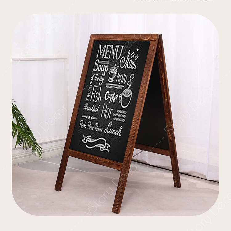 Bảng Menu Gỗ Đứng Chữ A  Bảng Viết Phấn Đứng Hai Mặt