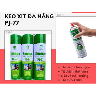 Keo xịt đa năng PJ- 77 xịn, 2 chai ,dung tích 600ml/ chai ,xịt dán sàn tường siêu chắc