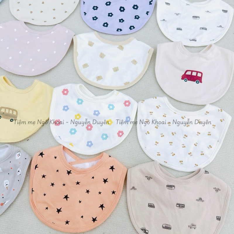 [MD193] 0-2 tuổi Yếm đeo cổ xuất Nhật 2 lớp cotton cho bé giúp giữ ấm, làm đẹp dùng trong ăn dặm
