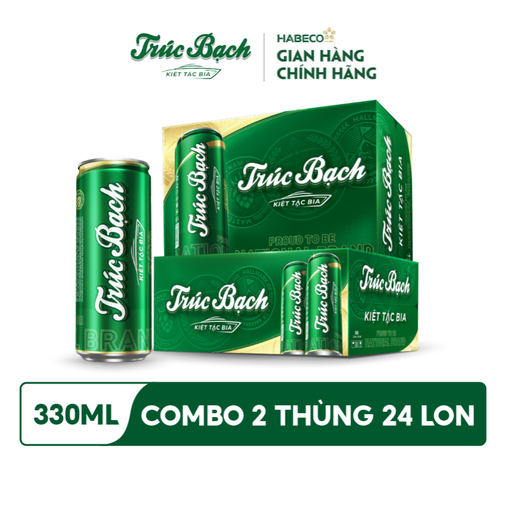 Ảnh COMBO 2 Thùng 24 lon Bia Trúc Bạch – HABECO (330ml/lon) 2