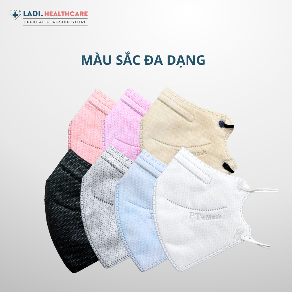 [Thùng 100 Cái] Khẩu trang 6D PT 4 lớp kháng khuẩn phiên bản TÚI mới chính hãng Công Ty