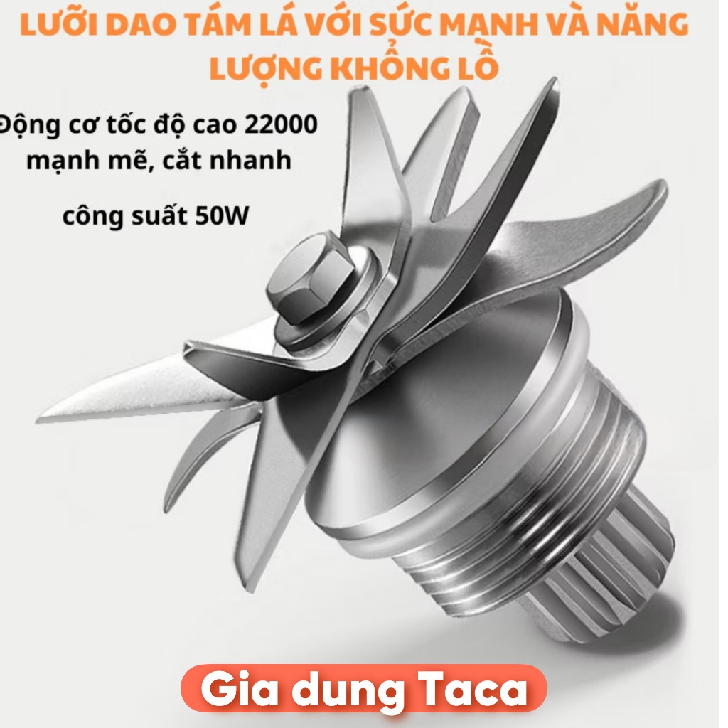 Máy Xay Sinh Tố Cầm Tay, Dung tích 340ml, tích hợp 10 lưỡi dao, xay sinh tố, đá bào, máy xay mini