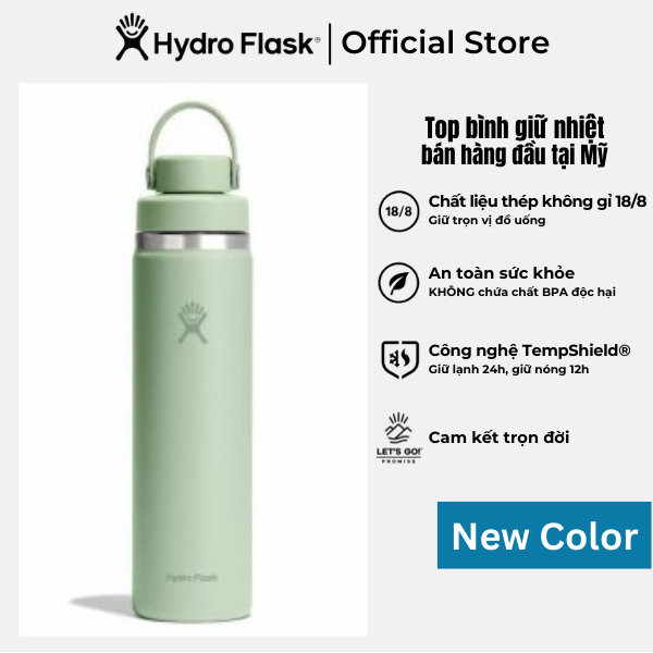 Bình giữ nhiệt 710ml Hydro Flask Wide Flex Chug Cap 24oz chính hãng, giữ nhiệt tốt, an toàn sức khỏe