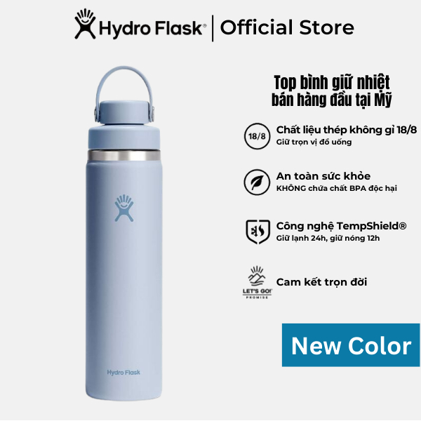 Bình giữ nhiệt 710ml Hydro Flask Wide Flex Chug Cap 24oz chính hãng, giữ nhiệt tốt, an toàn sức khỏe