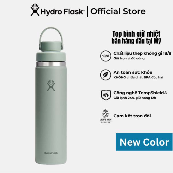 Bình giữ nhiệt 710ml Hydro Flask Wide Flex Chug Cap 24oz chính hãng, giữ nhiệt tốt, an toàn sức khỏe