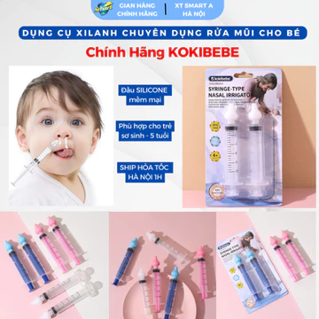 Dụng cụ chuyên dụng XILANH rửa mũi KOKIBEBE cho bé - Xilanh đầu silicone vệ sinh mũi cho trẻ sơ sinh