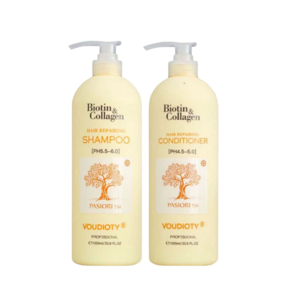 Combo Dầu Gội Xả Biotin Collagen 1000ml | Dưỡng Tóc Mềm Mượt, Hỗ Trợ Sạch Gàu, Giảm Dầu Bết.