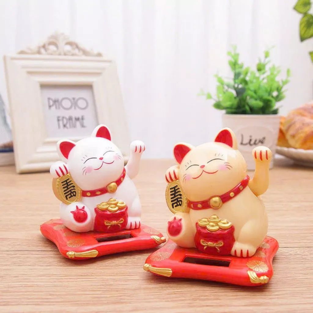 Mèo Thần Tài Mini Tự Động Vẫy Tay, Mèo Hút Tài Lộc May Mắn Sử Dụng Năng Lượng Mặt Trời face_mask5d.store