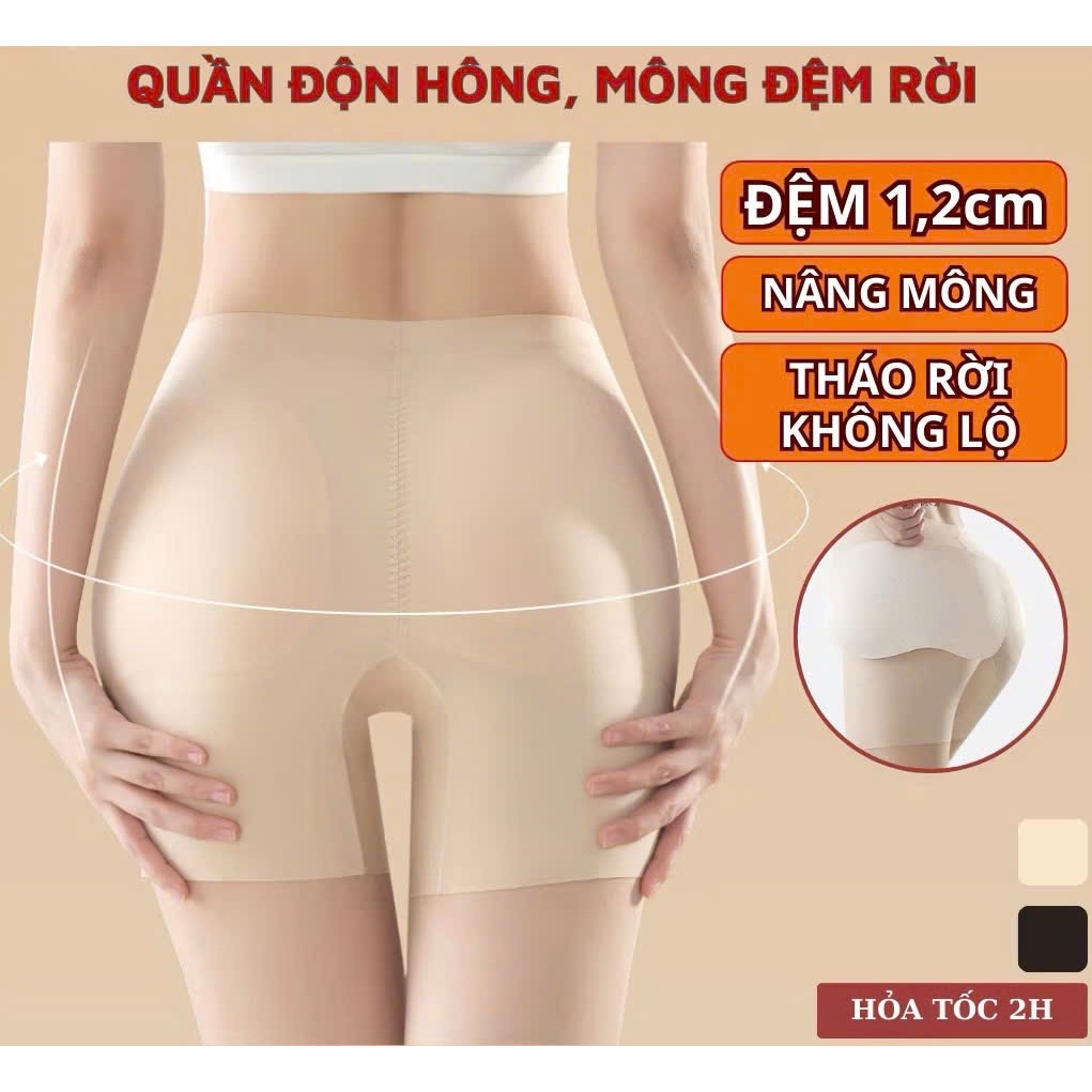 Ảnh Quần Độn Mông Hông Silive Đệm 1,2cm Chất Su Không Viền Chống Lộ 1