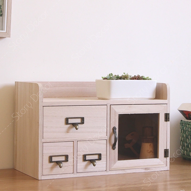 Hộp đựng đồ trang điểm, vật dụng cá nhân bằng gỗ, ngăn kéo nhỏ để sắp xếp mỹ phẩm, đồ trang sức trên bàn trang điểm
