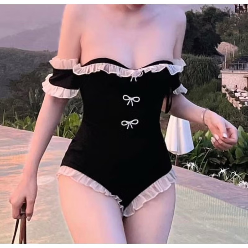 Ảnh BiKINi liền thân phối viền bèo đính nơ 2