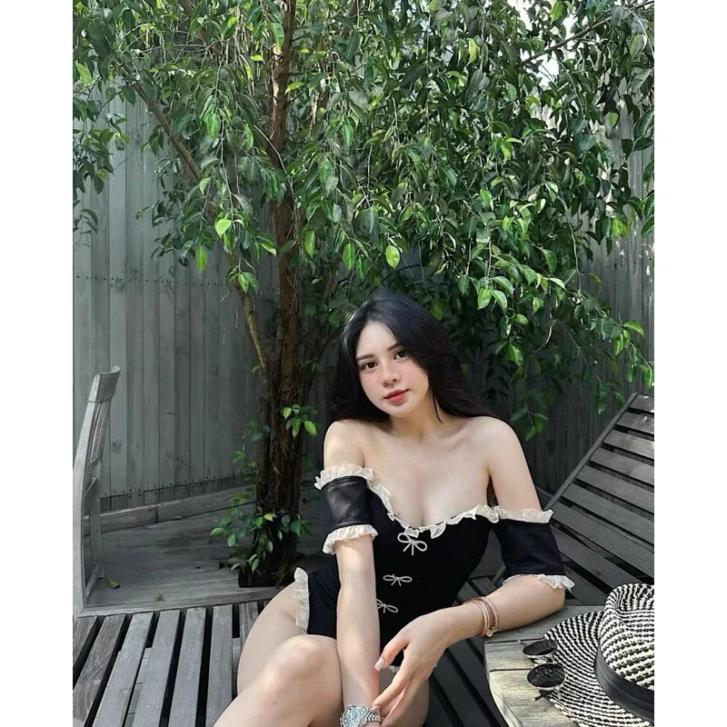 Ảnh BiKINi liền thân phối viền bèo đính nơ 3
