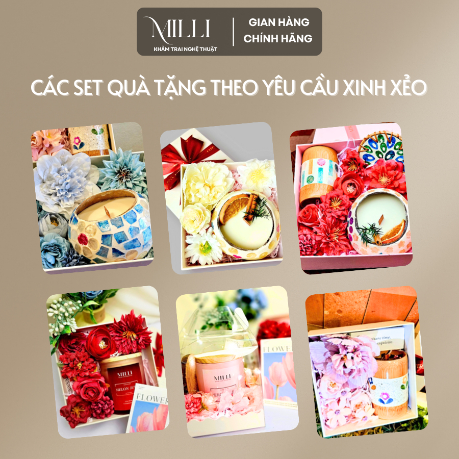 [HỎA TỐC] Nến thơm gáo dừa Milli thân thiện thiên nhiên, quà tặng sinh nhật, độc đáo