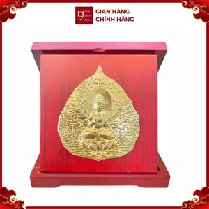 Tranh Đồng Lá Bồ Đề ( 16x16cm ) - Cửu Diệu Thiên - BĐ0015