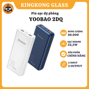 Pin sạc dự phòng YOOBAO D20Q/2DQ, dung lượng pin 20.000mAh, sạc nhanh 22.5W, đa cổng sạc, sạc nhiều thiết bị cùng lúc
