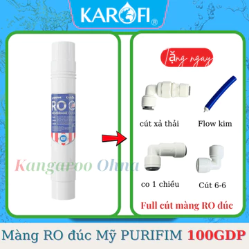 [Hoả Tốc] LÕI LỌC NƯỚC SỐ 4 - MÀNG RO PURIFIM KAROFI USA 100GDP - Màng RO đúc Mỹ PURIFIM