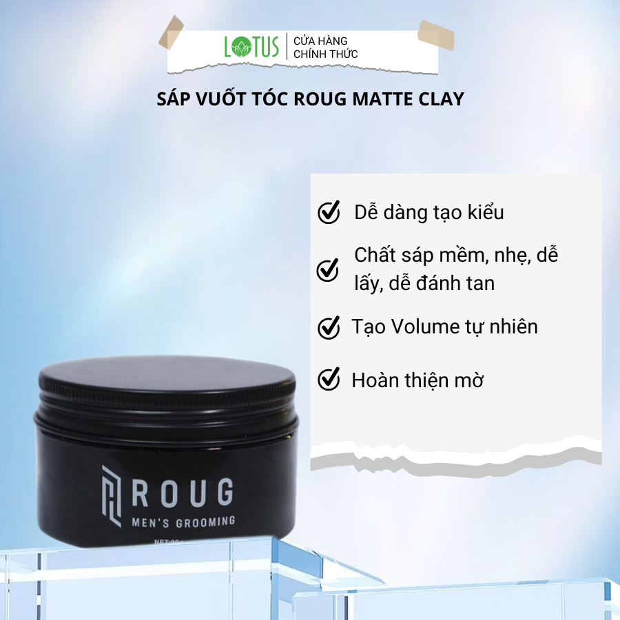 Sáp vuốt tóc ROUG MEN'S GROOMING MATTE CLAY 90gr chính hãng Singapore ...