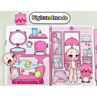 Đồ chơi bóc dán Ngôi nhà Loopy Gacha - Búp bê giấy Pighandmade