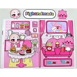 Đồ chơi bóc dán Ngôi nhà Loopy Gacha - Búp bê giấy Pighandmade