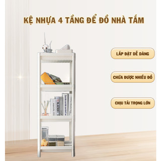 Kệ nhựa 4 tầng đề đồ nhà tắm phòng vệ sinh tiện lợi
