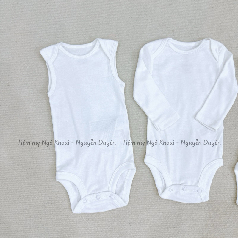 [MD18 HÀNG SẴN] Bodychip/ áo liền thân trắng trơn basic cho bé yêu