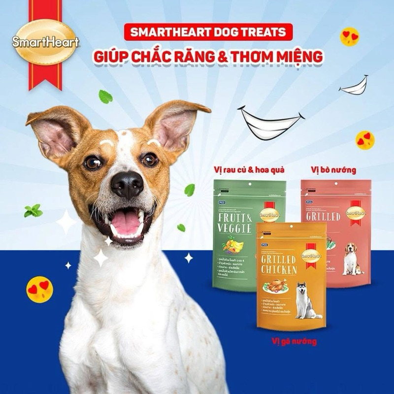 Bánh Thưởng Cho Chó SmartHeart Từ Thịt & Rau Củ 100g