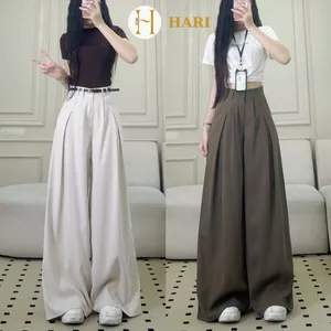Quần tây công sở ống suông ly to Hari chất GOLD ống rộng dài chùm phủ chân nhiều màu