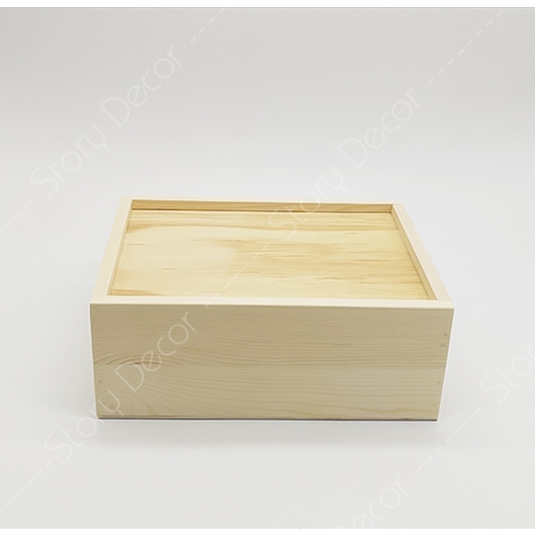 Hộp đựng đồ bằng gỗ, hộp quà tặng, hộp đựng đồ đa năng có nắp trượt gỗ hoặc nắp mica, hộp đựng đồ lưu niệm bằng gỗ