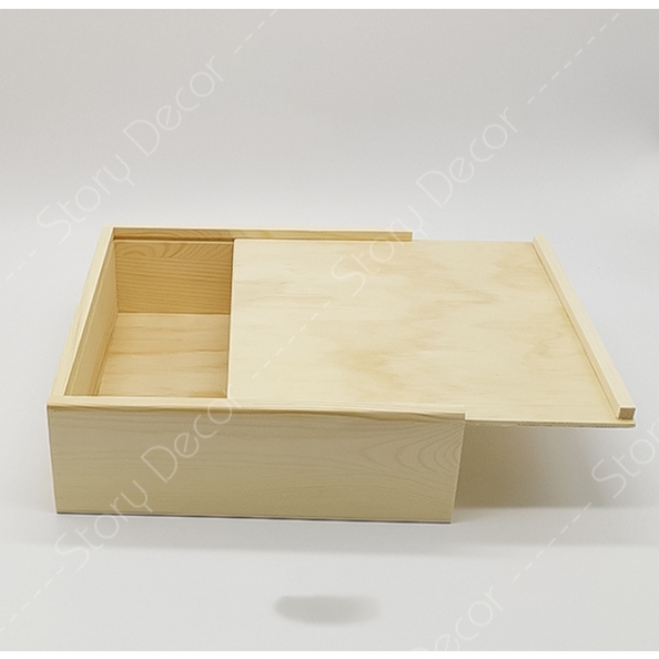 Hộp đựng đồ bằng gỗ, hộp quà tặng, hộp đựng đồ đa năng có nắp trượt gỗ hoặc nắp mica, hộp đựng đồ lưu niệm bằng gỗ