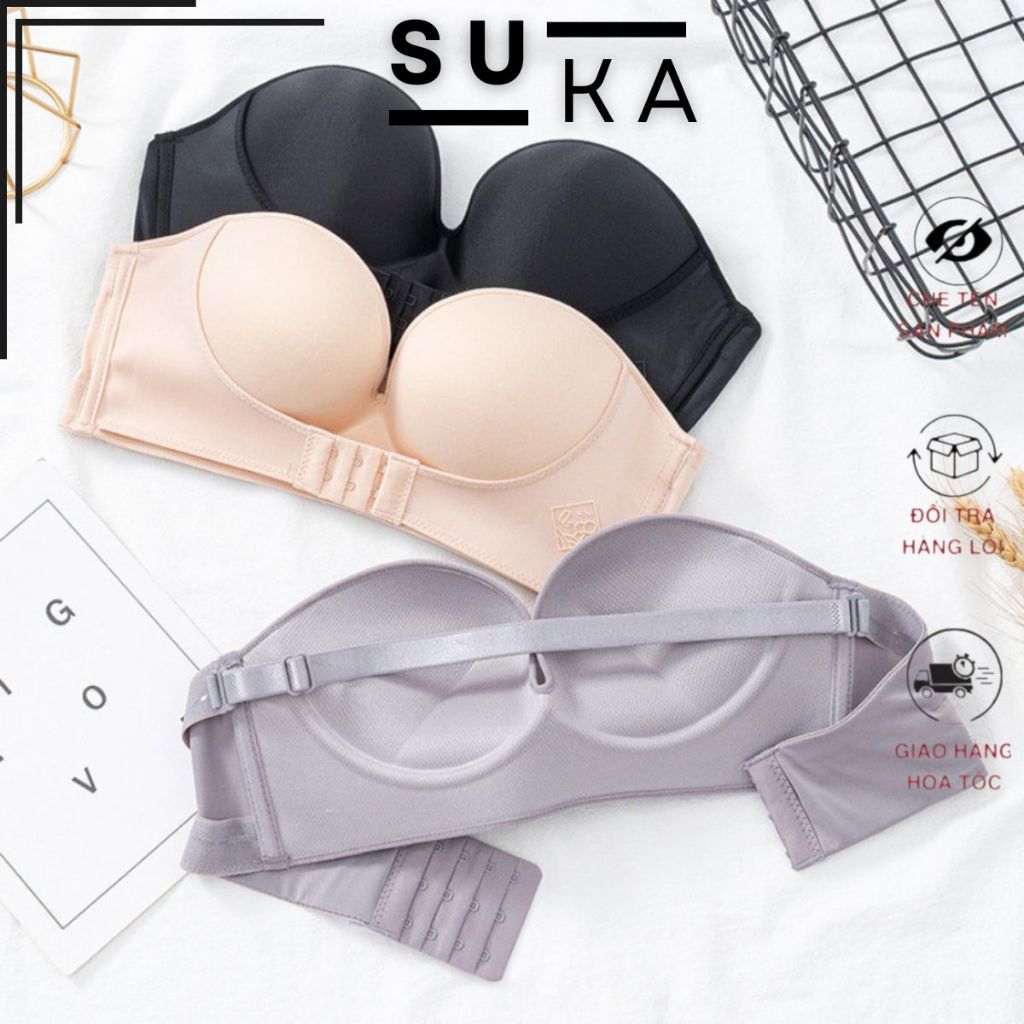 Áo Ngực Không Dây Không Gọng Nâng Ngực Chống Tuột Cài Trước Siêu Quyến Rũ 336