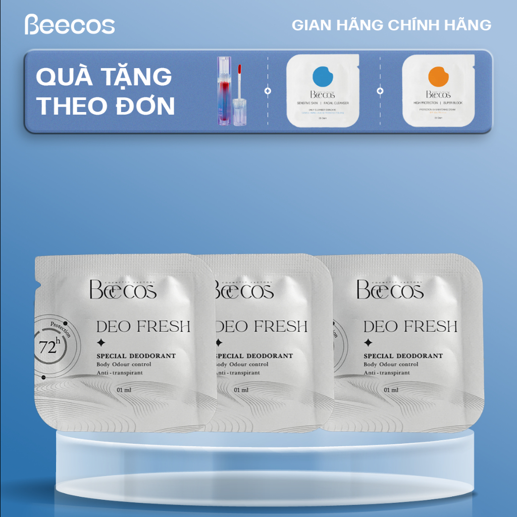 [Chính Hãng] Combo trải nghiệm gạc khử mùi và ngăn tiết mô hôi vùng nách, tay, chân Beecos