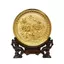 Tranh Đĩa Đồng Hoa Mẫu Đơn , Mạ Vàng 24K ( Đường Kính 20cm ) - Cửu Diệu Thiên - HV002