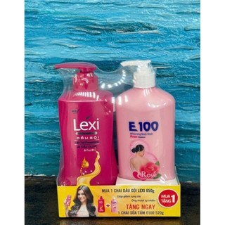 Dầu Gội Dưỡng Tóc Lexi 650g TẶNG Sữa Tắm E100 520g Hồng - Hàng Chính Hãng