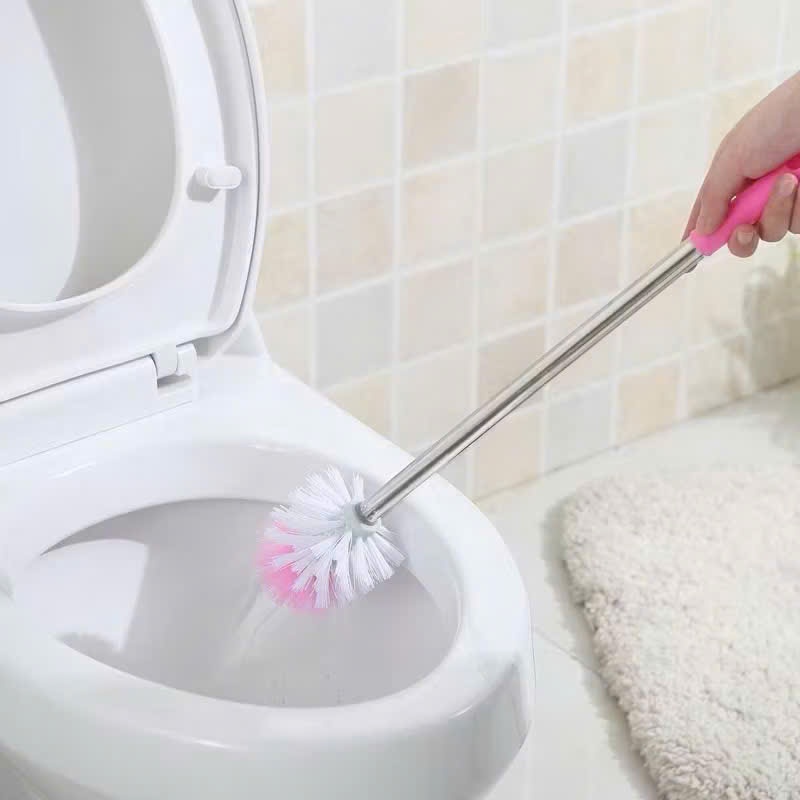 Bàn Chải Cọ Vệ Sinh Làm Sạch Mọi Góc,Cọ Vệ Sinh Đầu Tròn,Đầu Vuông - CÂY CỌ TOILET CÁN KIM LOẠI 50CM LÀM SẠCH HIỆU QUẢ