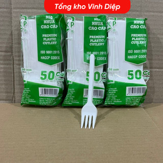 Thìa Nhựa Dùng 1 Lần Tân Thành Túi 100 Chiếc -  Muỗng Màu Trắng Sữa Quán Ăn Nhà Hàng