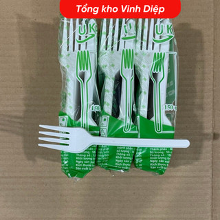 Thìa Nhựa Dùng 1 Lần Tân Thành Túi 100 Chiếc -  Muỗng Màu Trắng Sữa Quán Ăn Nhà Hàng