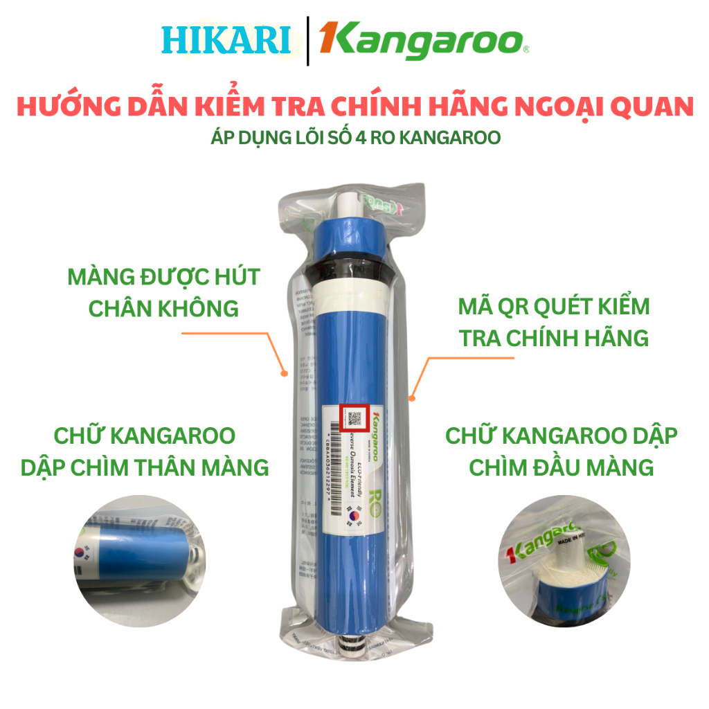Combo 9 Lõi Lọc Nước KANGAROO Dòng Hydrogen Model KG100HI,KGHP66 Gồm 123 HK Màng RO Fir OrpH HypH MINERAL Nano,...