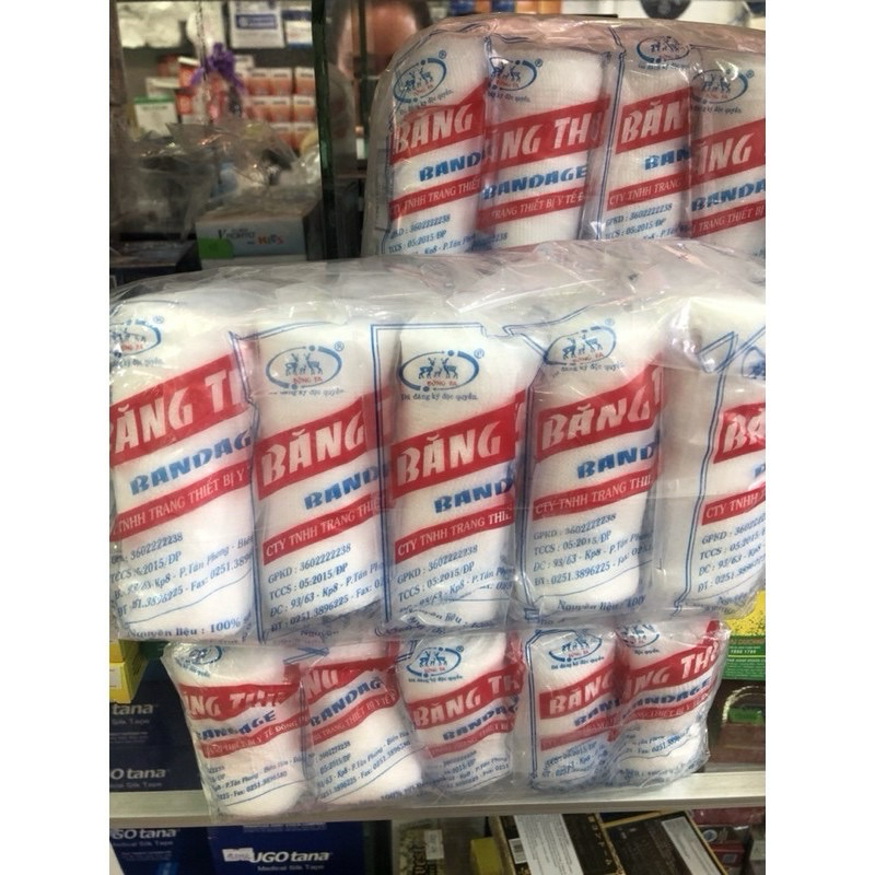 Băng Thun cuộn y tế 2 móc, 3 móc,băng thun y tế Đông Pha co giãn tốt