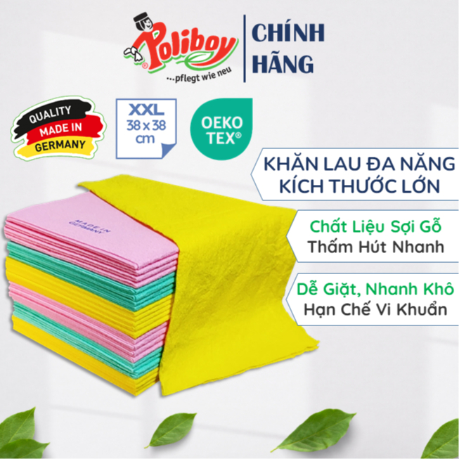Ảnh Khăn Lau Đa Năng MEIKO ĐỨC 38x38cm Khăn Lau Bếp Cỡ Lớn, Siêu Thấm Hút Nước, Mềm Mịn, Khăn Lau Kính, Khăn Lau Ô Tô 1